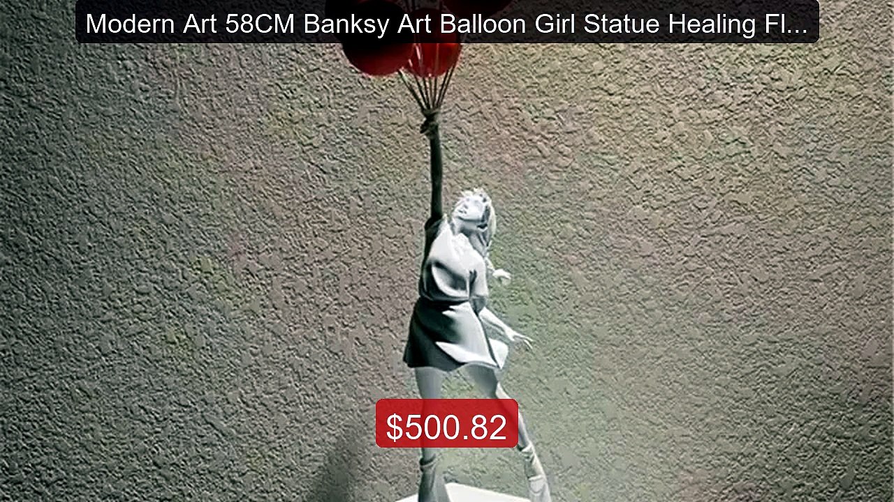 Modern Art 58CM Banksy Art Balloon Girl Statue...