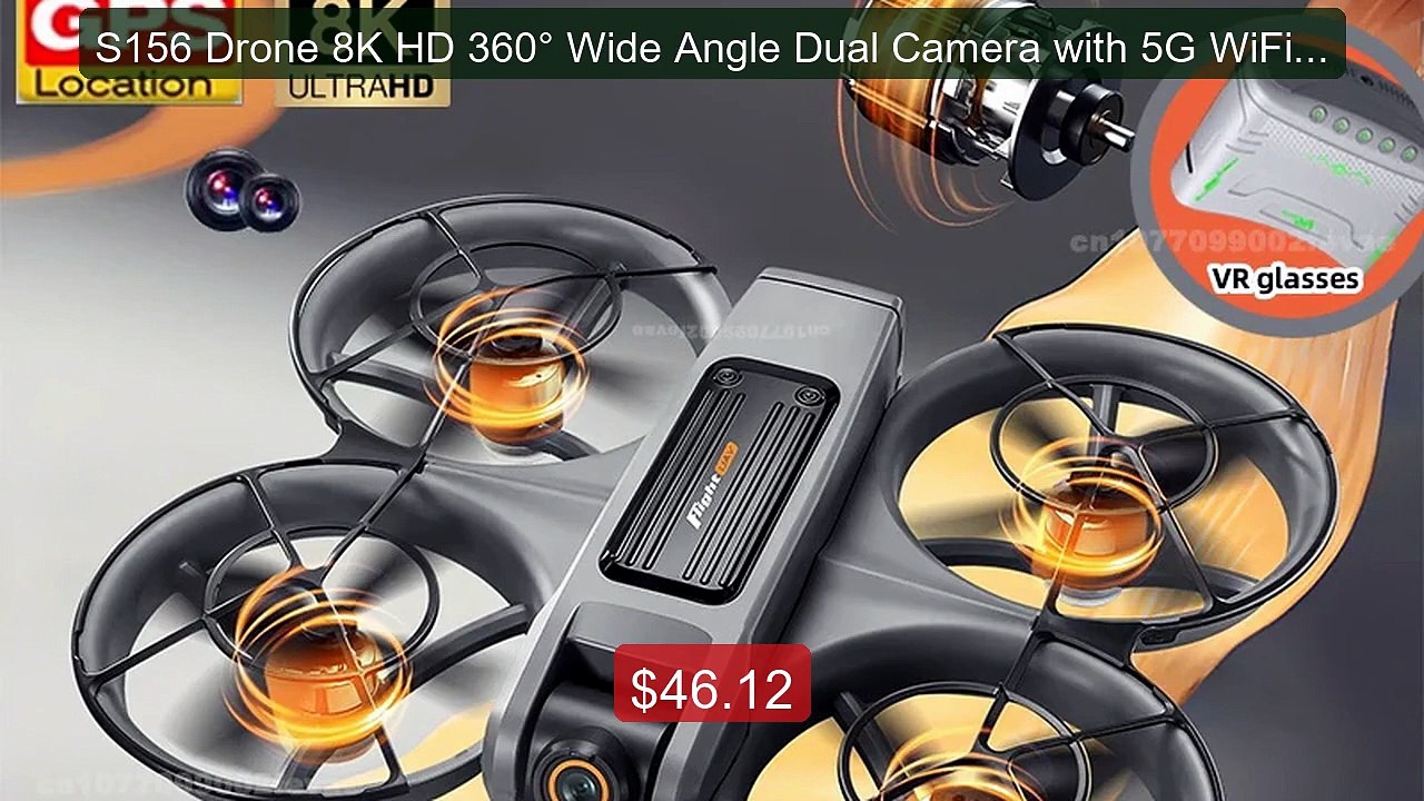 S156 Drone 8K HD 360° Wide Angle Dual Camera wi...