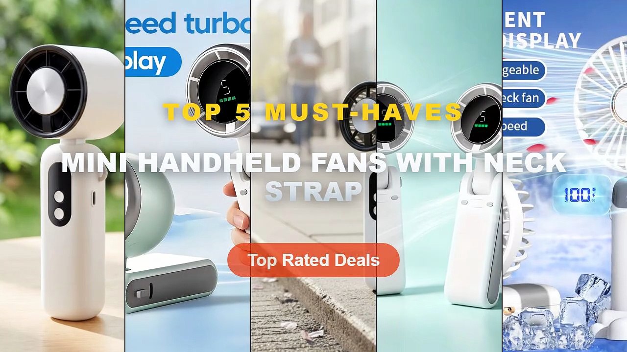 Mini Handheld Fans With Neck Strap: Top 5 Best Sellers - Handheld Mini Fan Foldable Portable Neck Hanging Fans 5 Speed U...