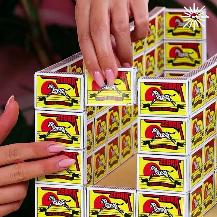 A beautiful house made from empty matchboxes 😍