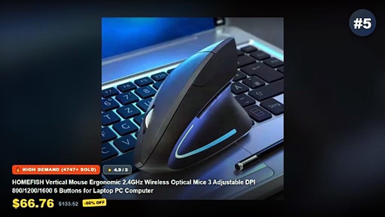 Silent Vertical Ergonomic Mice For Wrist Pain:...