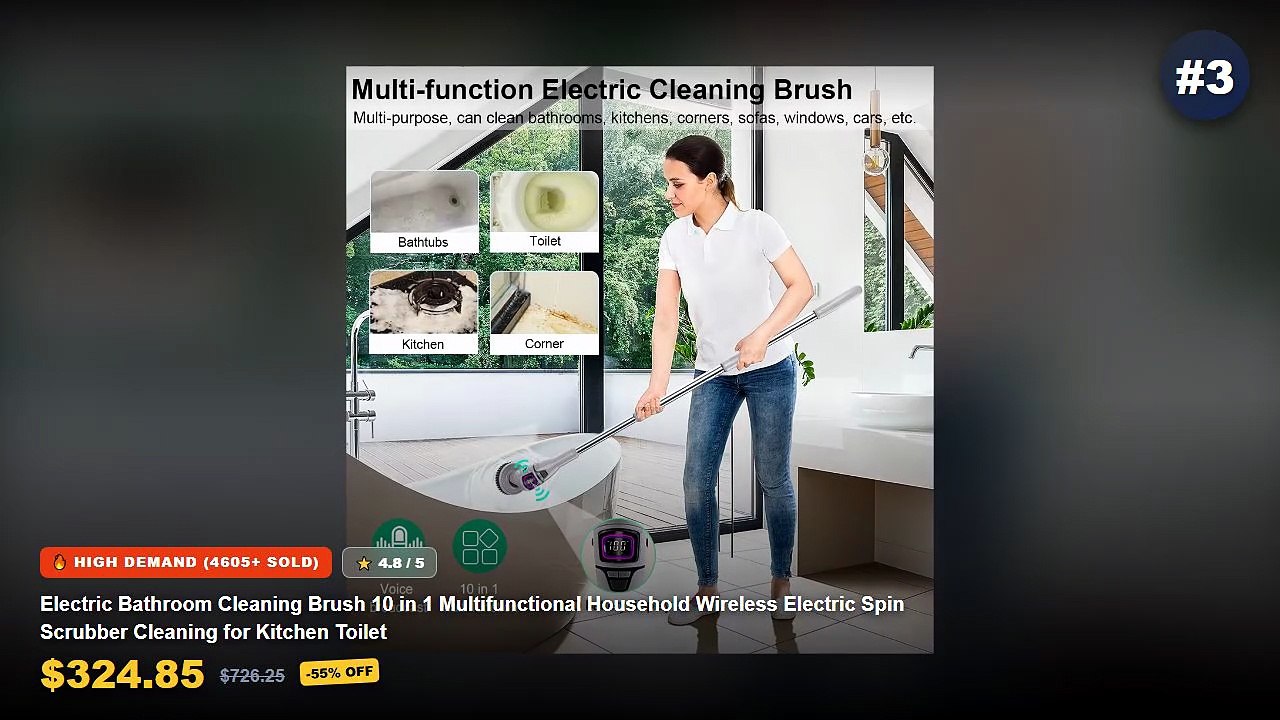 Top 5 Best Compact Electric Spin Scrubbers For Bathroom Cleaning (Must Have!) - 5 in 1 Electric Spin Scrubber Cleaning B...