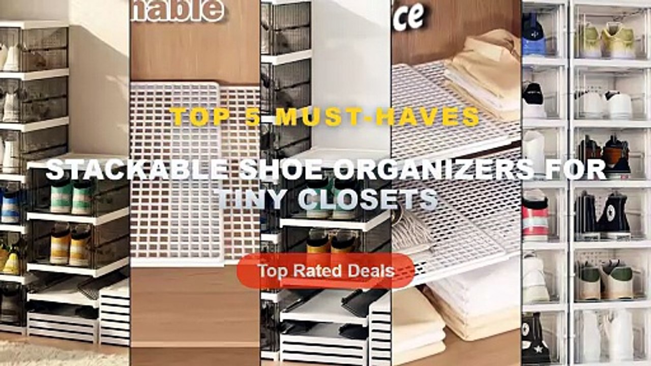 Amazing Stackable Shoe Organizers For Tiny Clos...