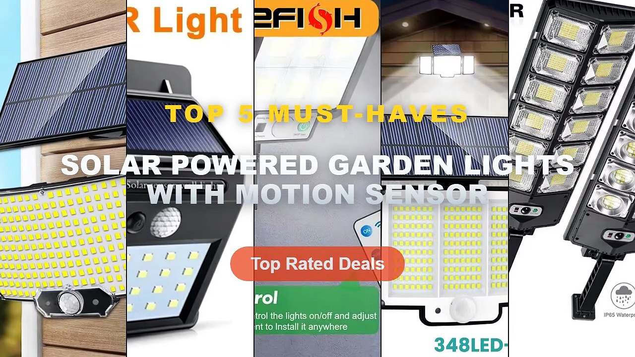 Solar Powered Garden Lights With Motion Sensor: Top 5 Best Sellers - HOMEFISH LED Solar Split Wall Lamp with Motion Sens...