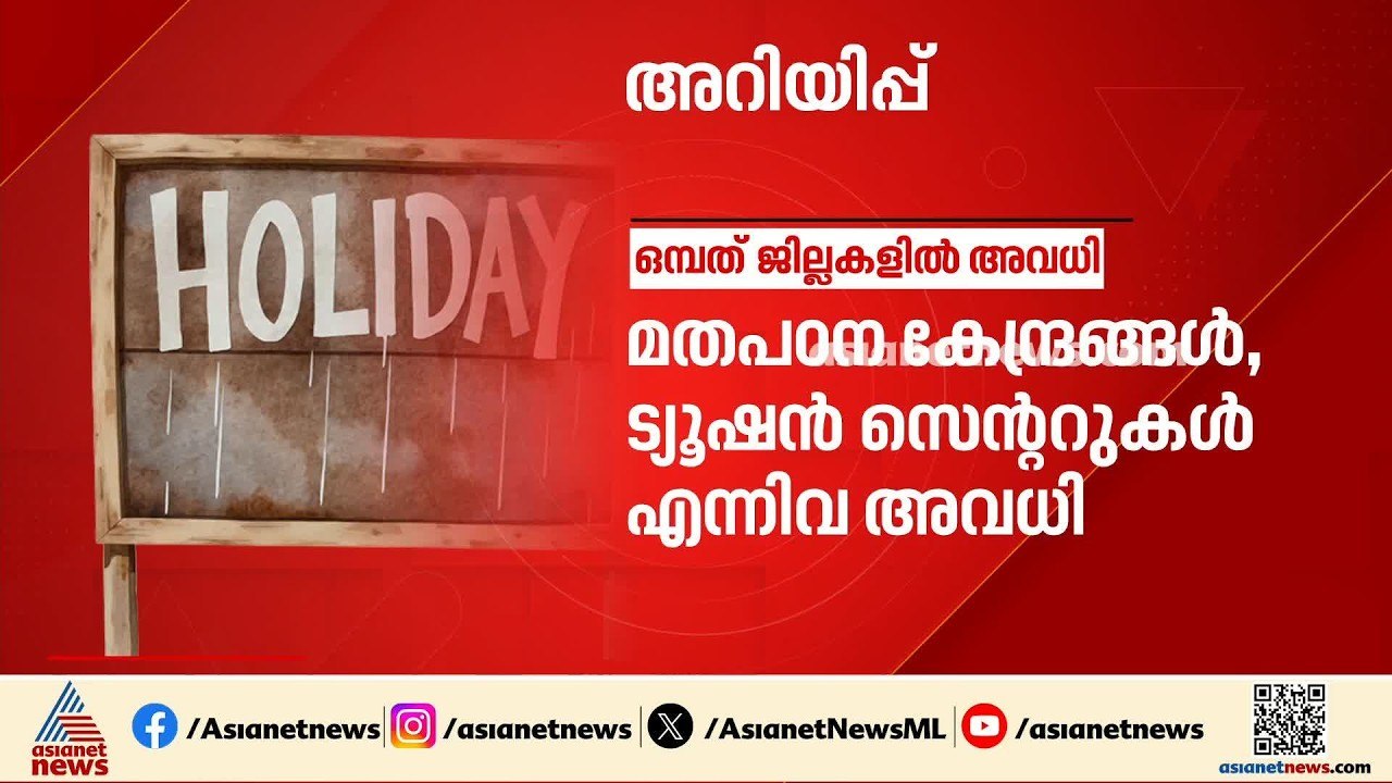 മഴ മുന്നറിയിപ്പ്: ഒമ്പത് ജില്ലകളിലെ വിദ്യാഭ്യാസ...