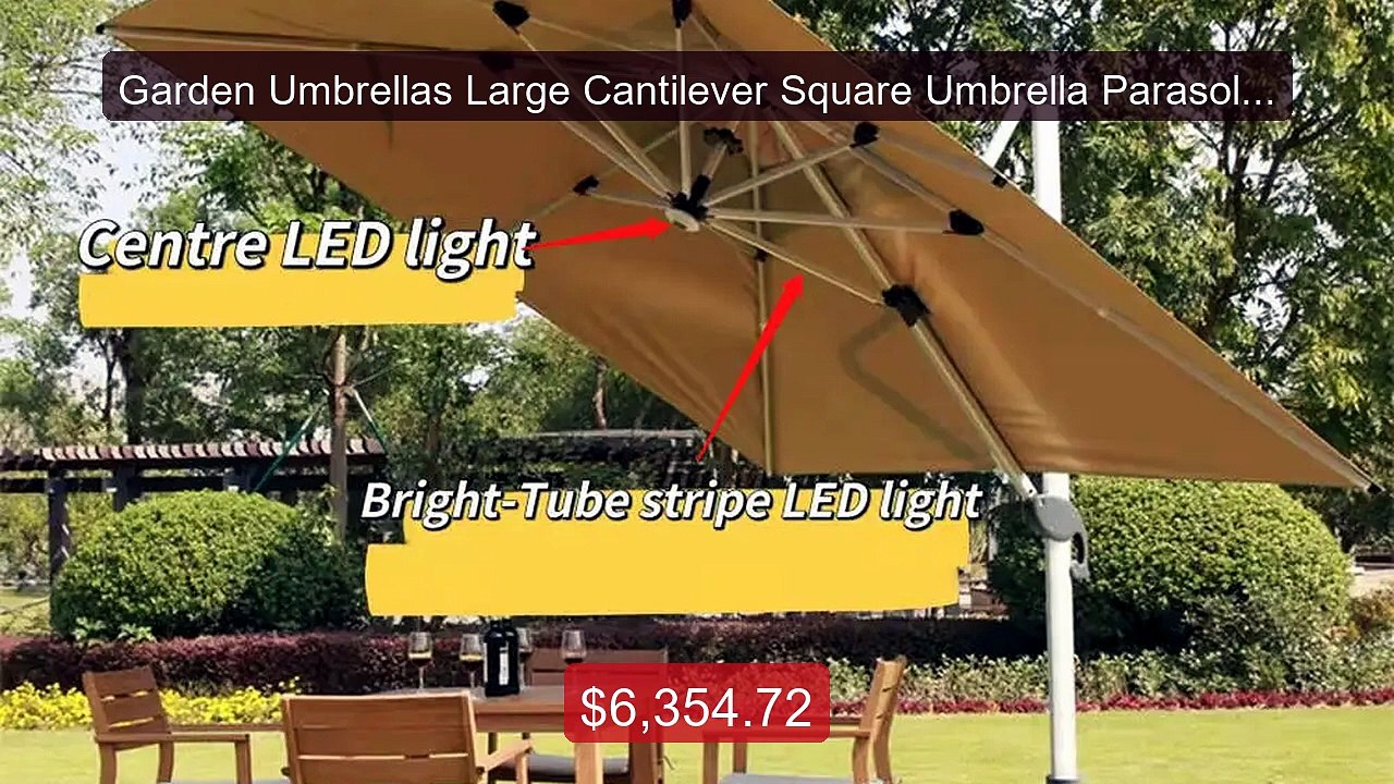 Garden Umbrellas Large Cantilever Square Umbrella Parasol Pati... -- Best Buy 2026 | Great Quality!