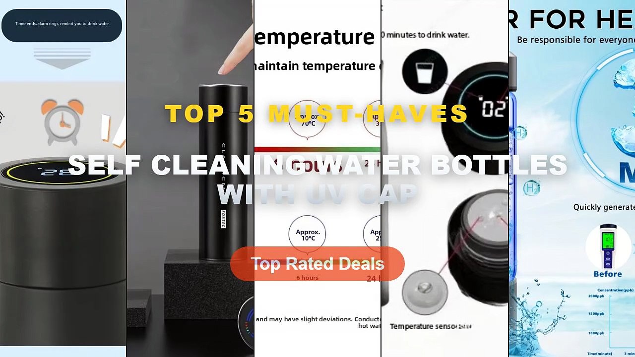 Amazing Self Cleaning Water Bottles With UV Cap...