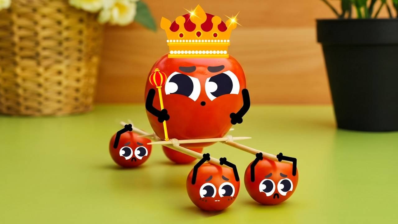 Regal Tomato Rides Through Doodland in a Cartoon Carriage