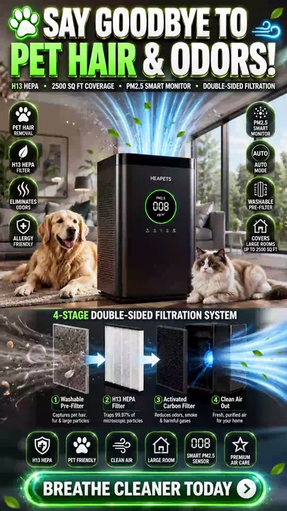 HEAPETS P358 Pet Air Purifier Review | Best Air...
