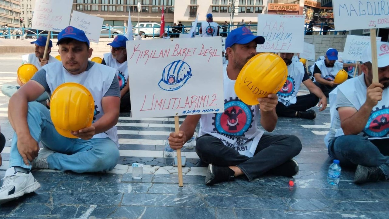 Madenciler, direnişin 7'nci gününde Ulus'tan seslendi: "Adalet Sebahattin Yıldız için geçerli değil mi?"