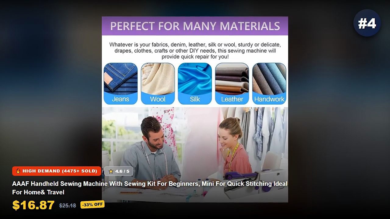 Best Mini Sewing Machines For Home Beginners on AliExpress | Review - AAAF Handheld Sewing Machine With Sewing Kit For B...