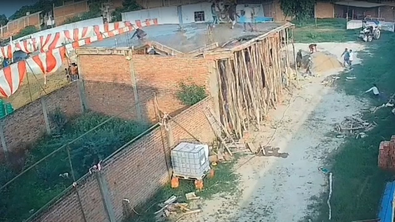 Video: Terrifying roof collapses at under-construction site in UP's Rae Bareli