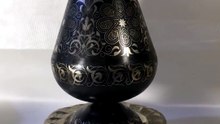 Handmade Moroccan Damascene Pitcher Vase – Silver Inlay Metal Ewer, Luxury Decorative Jug, Artisan Home Decor from Meknes6