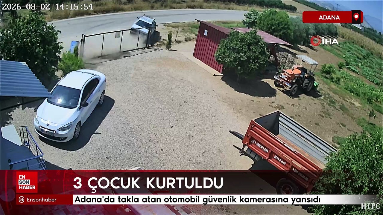 Adana'da takla atan otomobil güvenlik kamerasına yansıdı