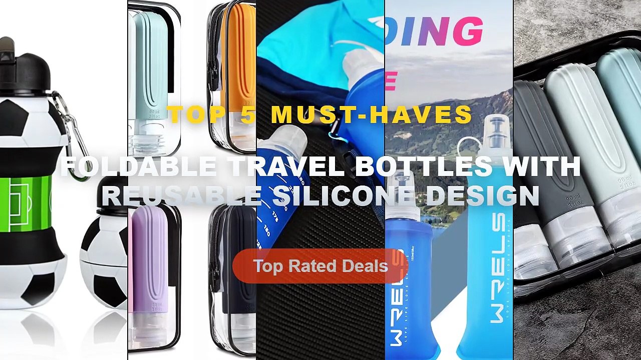 Foldable Travel Bottles With Reusable Silicone...