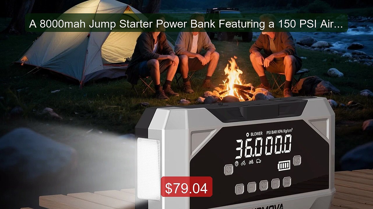 A 8000mah Jump Starter Power Bank Featuring a 1...