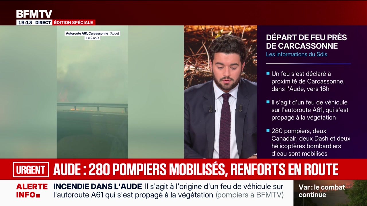Édition spéciale - Aude : un important départ de feu près de Carcassonne - 02/08