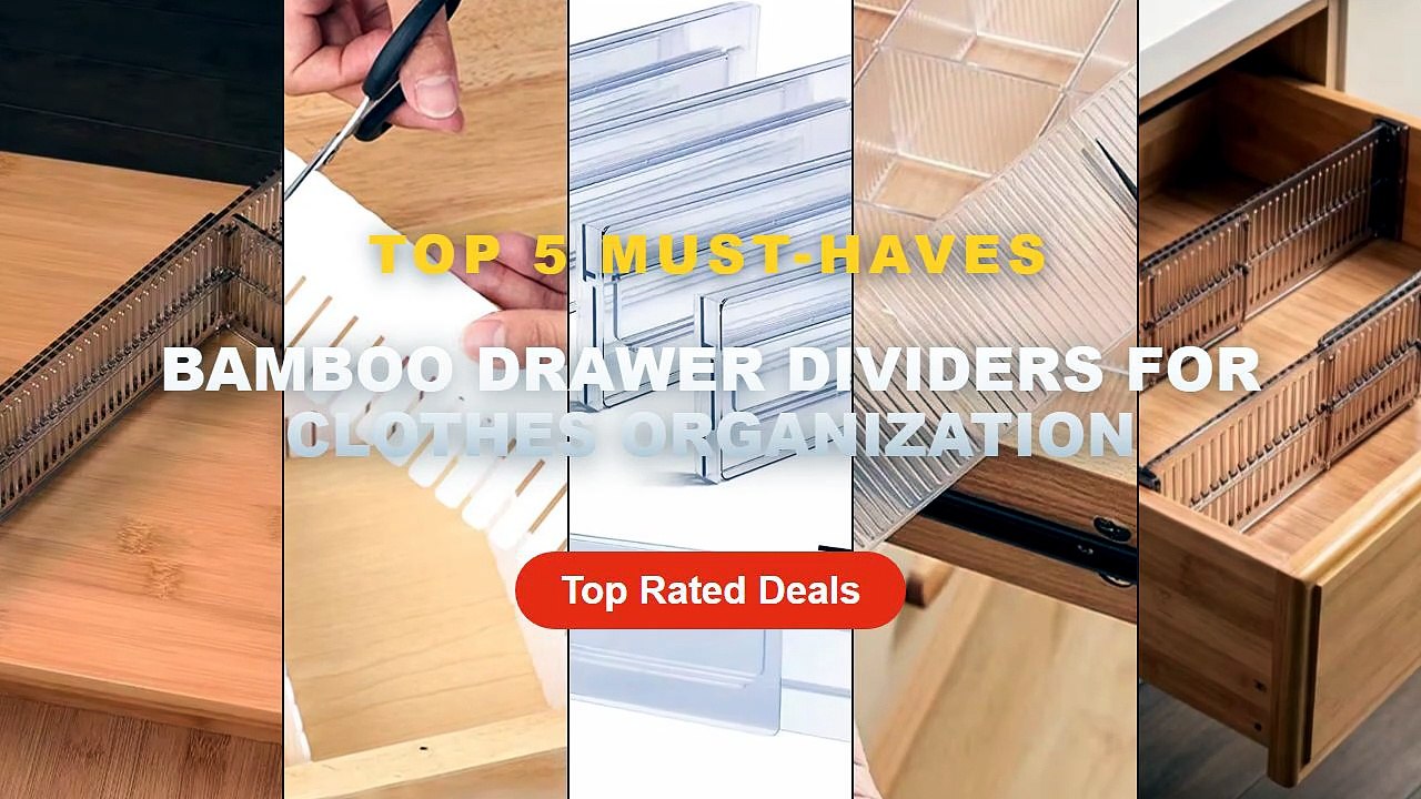 Top 5 Best Bamboo Drawer Dividers For Clothes Organization (Must Have!) - 1/2/4/6/8PCS Drawer Wardrobe Dividers Organize...