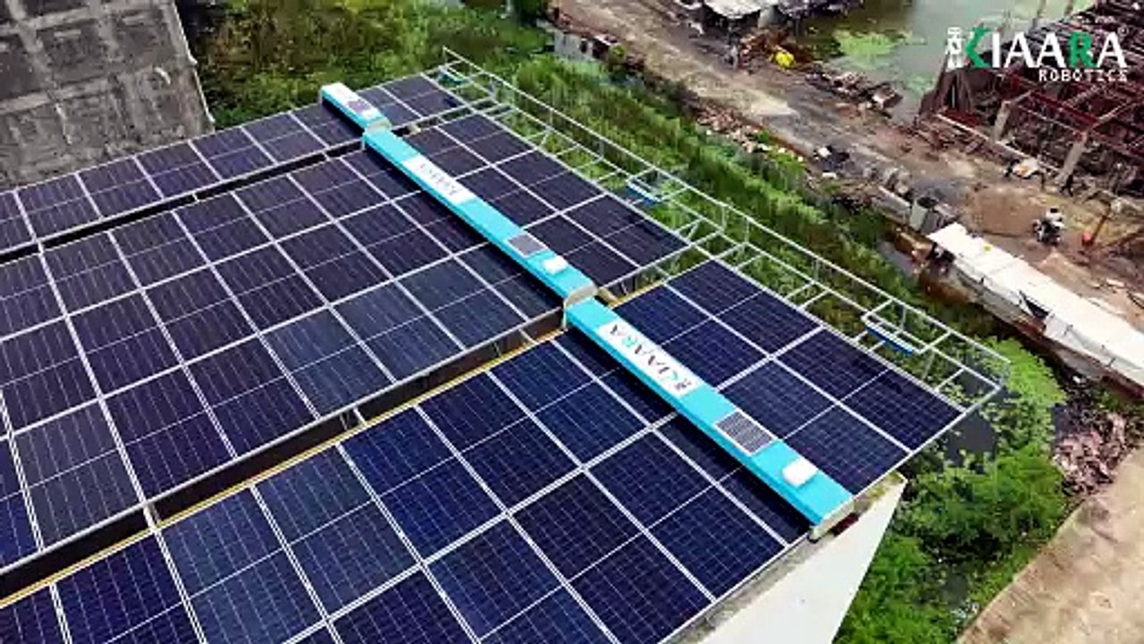 Solar panels automatically clean