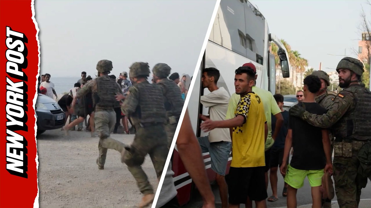 Spanish soldiers round up migrants in Ceuta crackdown