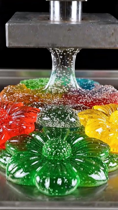 Hydraulic Press Crushing Gummy Fruit ASMR | Colorful Satisfying Crush