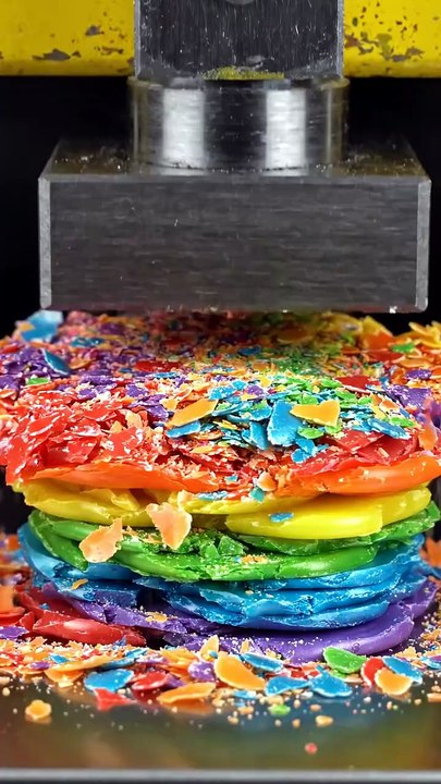 Hydraulic Press Crushing Wax Shells ASMR | Satisfying Colorful Wax Crush