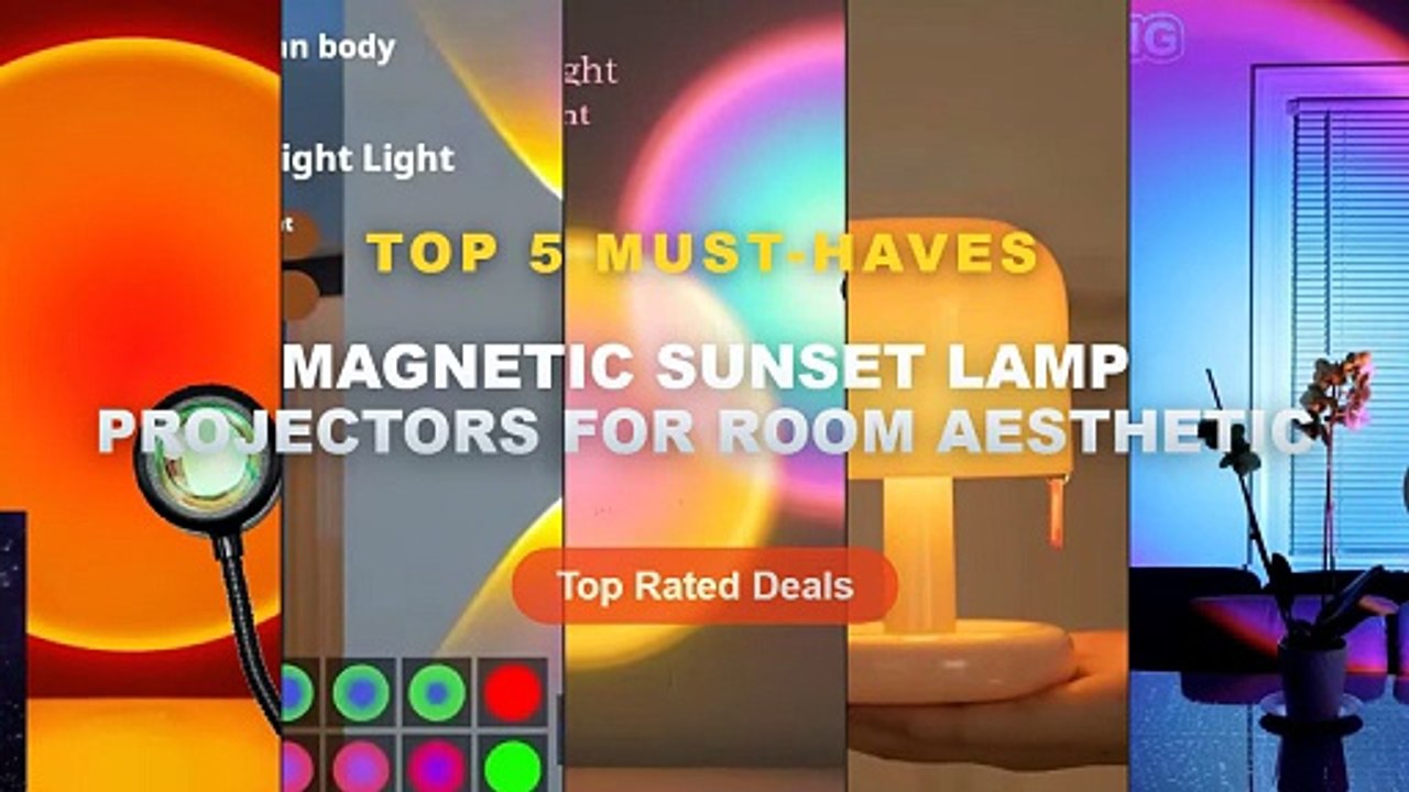 Why Everyone Is Buying Magnetic Sunset Lamp Projectors For Room Aesthetic - LED Sunset Lamp Nightlights USB Projector Bi...