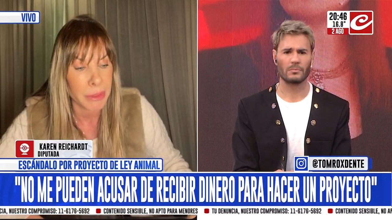 Karen Reitchardt en Intensos: "Es falso que me pagaron los criaderos para hacer esta ley"