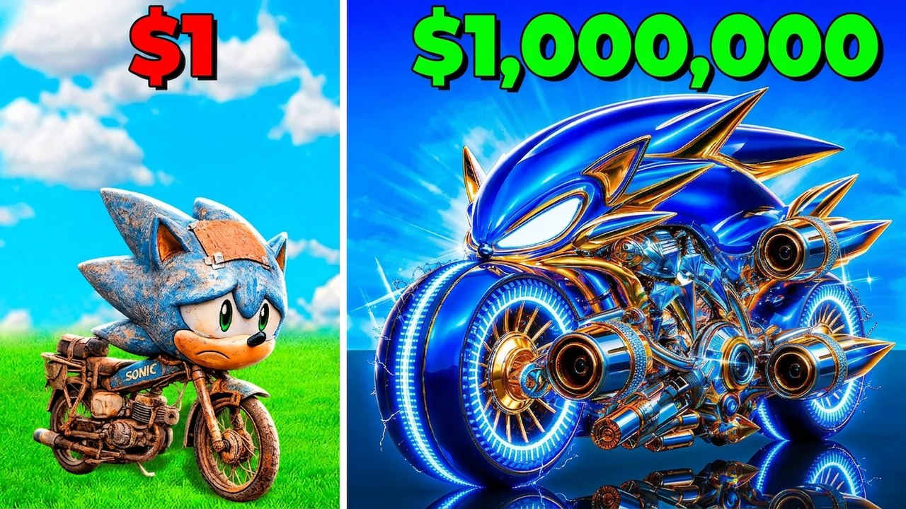 Upgrading Sonic's Motorcycle from $1 to $1,000,000 in GTA 5! (Sonic Movie Mod)