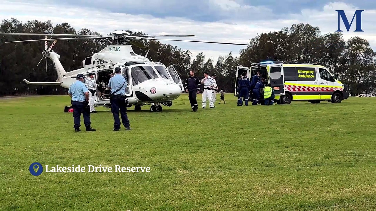 Man choppered to hospital in critical condition after falling from roof