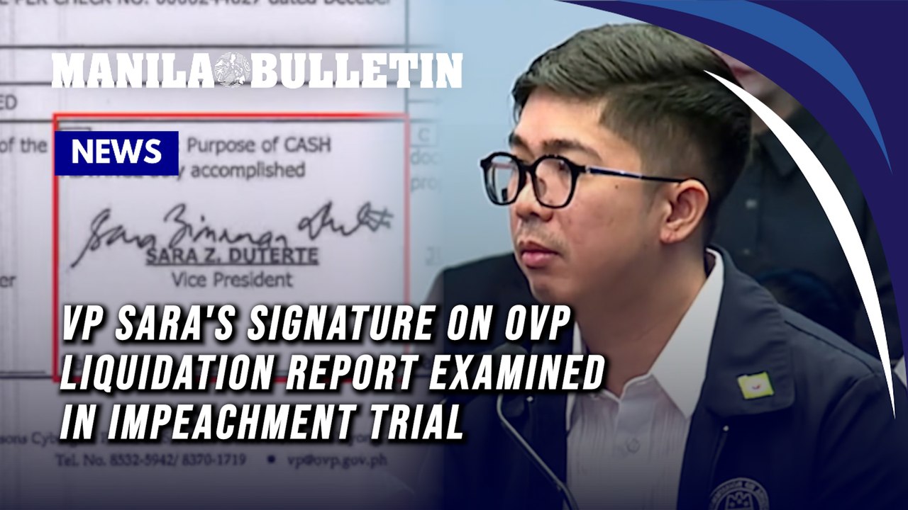 VP Sara's signature on OVP liquidation report examined in impeachment trial