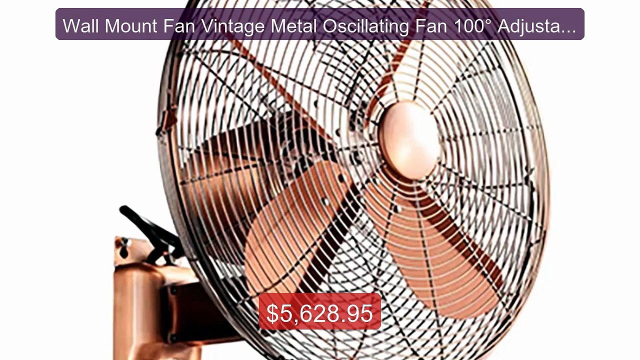 Wall Mount Fan Vintage Metal Oscillating Fan 10...