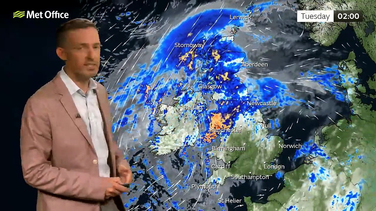 Met Office Monday morning weather forecast 03/08/2026