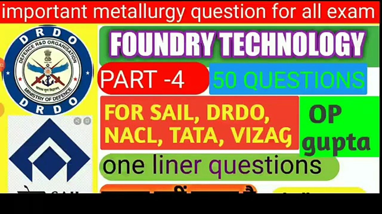 Metallurgy_Foundry technology MCQs part 4