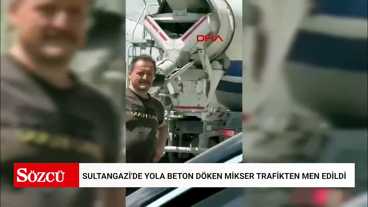 Sultangazi'de yola beton döken mikser trafikten men edildi