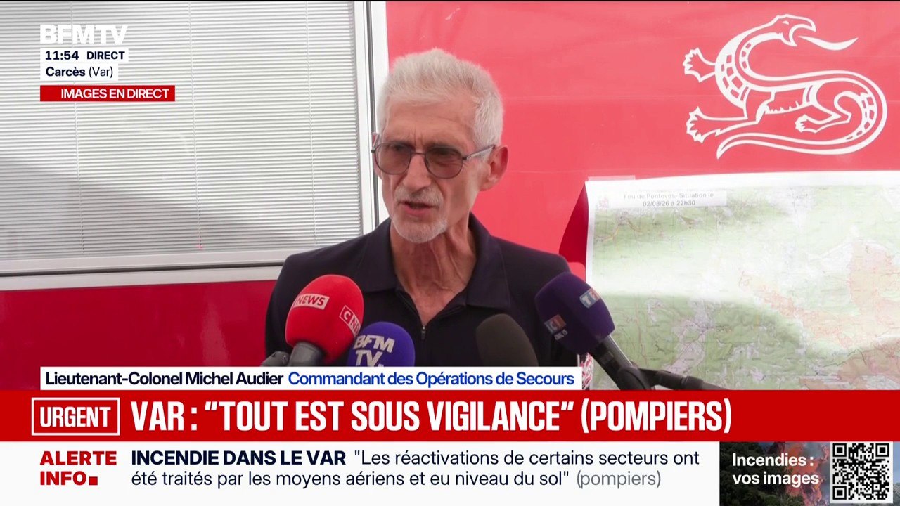 Incendie dans le Var: "On n'est pas à l'abri de subir une reprise de feu", dit le commandant des opérations de secours
