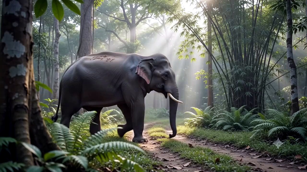 Asian Elephant : The gentle giant known for its...
