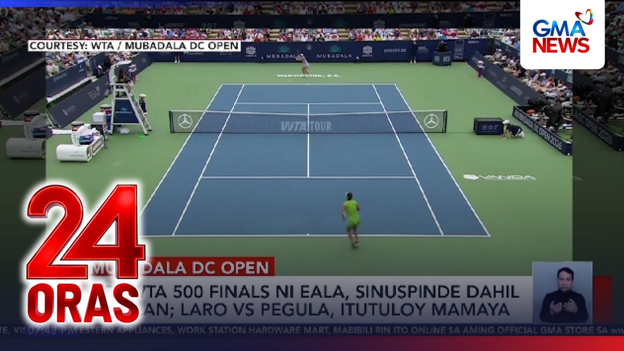 1st WTA Finals ni Eala, sinuspinde dahil sa ulan; laro vs. Pegula, itutuloy mamaya | 24 Oras