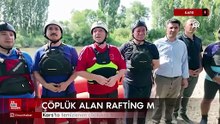 Kars'ta temizlenen çöplük alanda rafting eğitimi yapıldı.