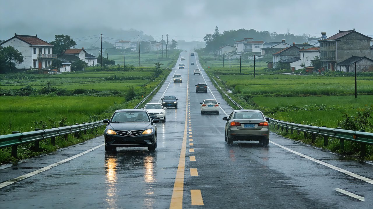 From City Chaos to Quiet Villages: 4K Road Trip from Deyang to Rural Sichuan