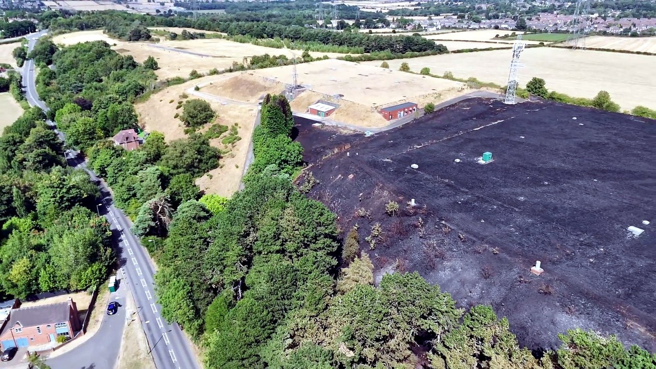 Drone reveals scale of damage left by huge Great Barr wildfire