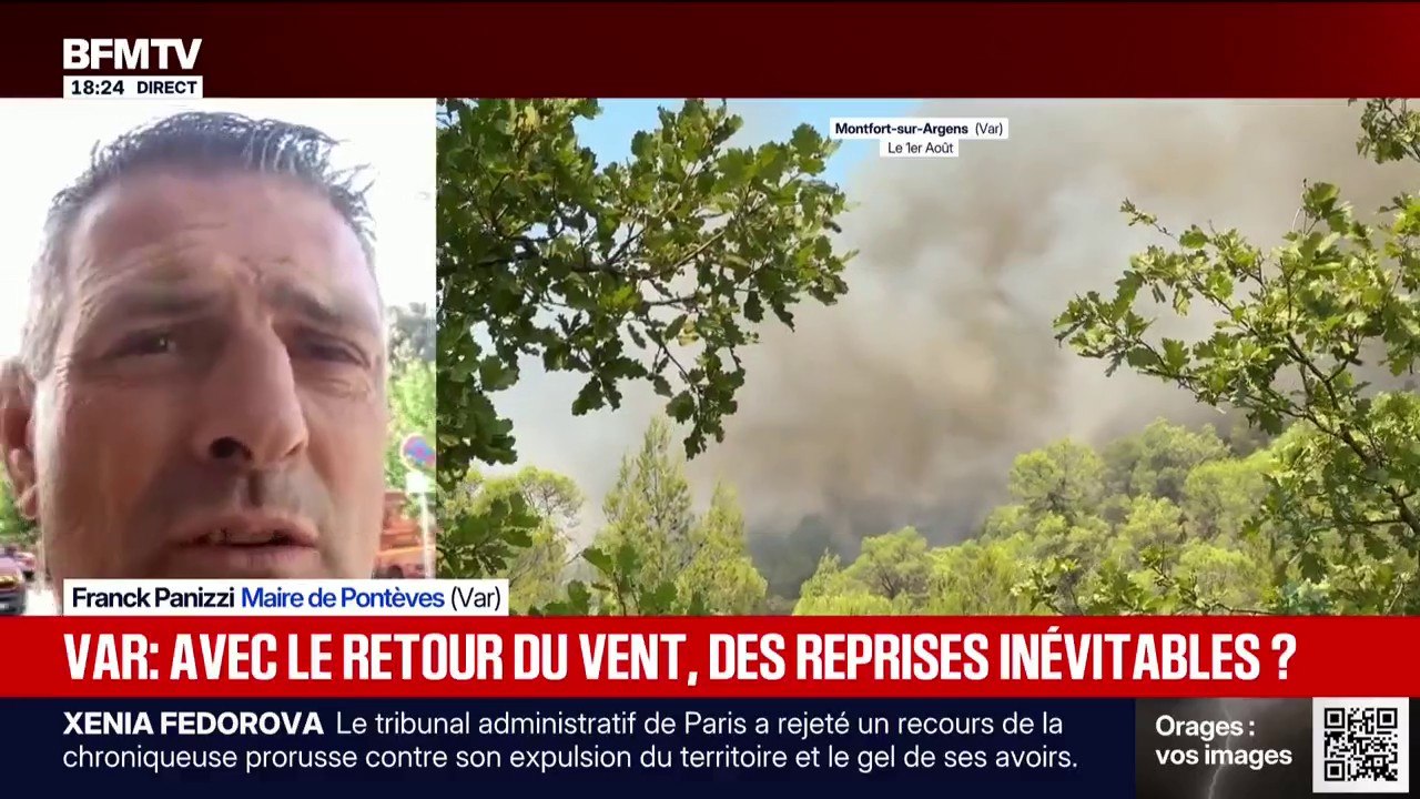 Incendie dans le Var: "Le vent nous inquiète, c'est le sujet le plus dangereux", raconte Franck Panizzi, maire de Pontèves