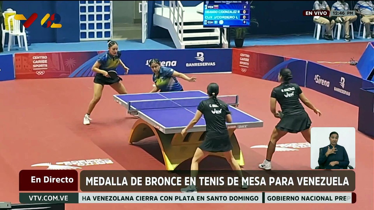 Venezuela consigue bronce en el tenis de mesa de los JCC Santo Domingo 2026