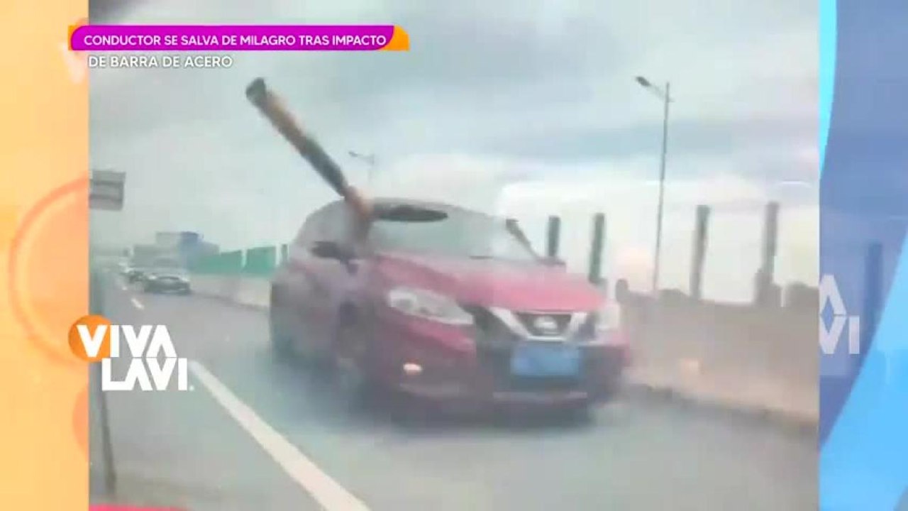Hombre se salva tras ser impactado con un barra de acero