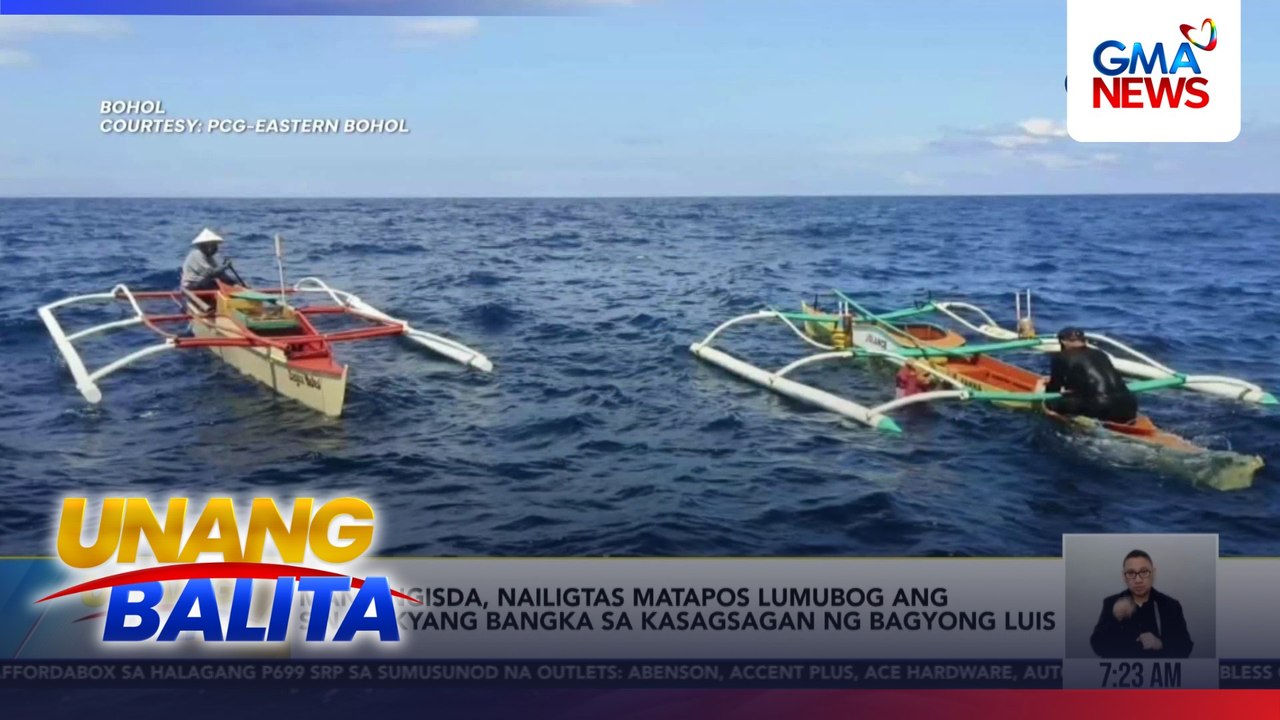 Mangingisda, nailigtas matapos lumubog ang sinasakyang bangka sa kasagsagan ng Bagyong #LuisPH | Unang Balita