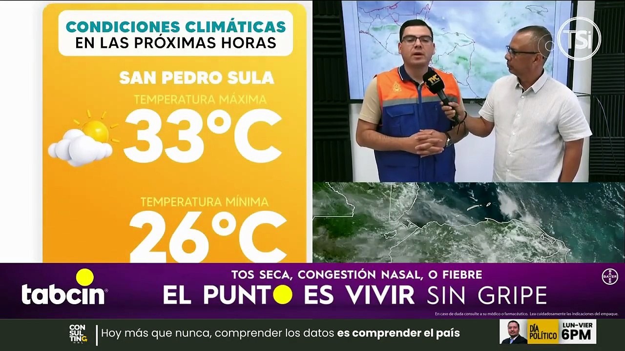 El estado del clima en Honduras, para el 04 de agosto