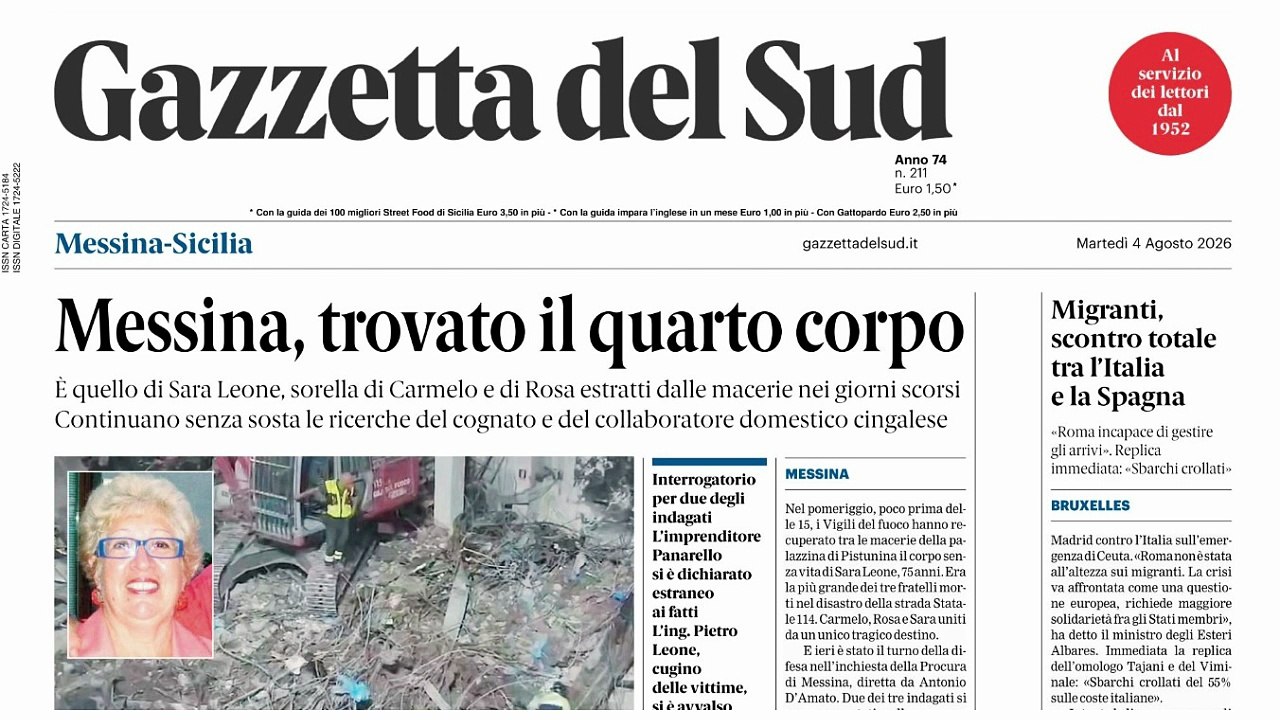 Rassegna stampa 04-08-2026 edizione Messina