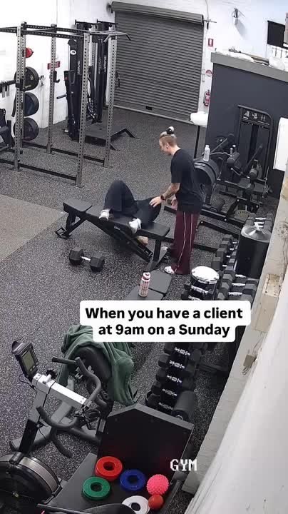 Woman Falls Back During Bench Exercise