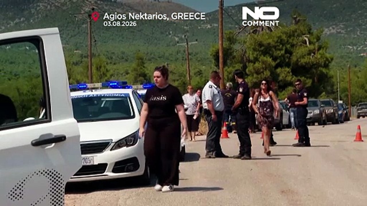Los Bomberos combaten un gran incendio en Grecia avivado por fuertes vientos