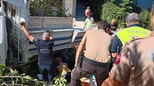 Kamyonet bahçeye devrildi, altında kalan kadın öldü; o anlar güvenlik kamerasına yansıdı
